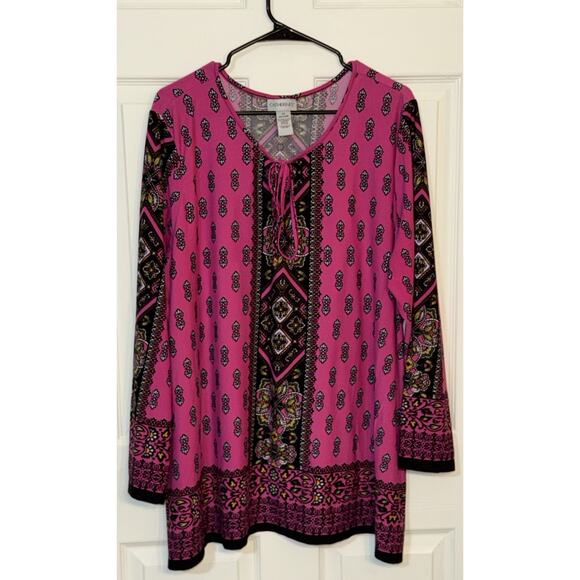 Catherines Women’s Dark Pink Blouse Top Plus Size 2X (22/24W) Long Sleeve - Picture 1 of 4
